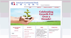 Desktop Screenshot of americancontinentalbank.com