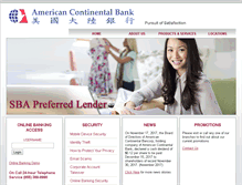 Tablet Screenshot of americancontinentalbank.com